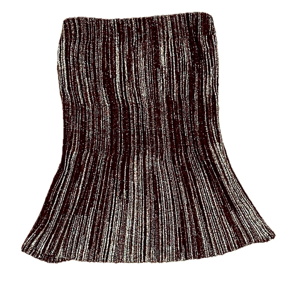 👚🍾 AX ARMANI EXCHANGE Y2K Glitter Tube Top Black Gold | Strapless Knit | Size M
